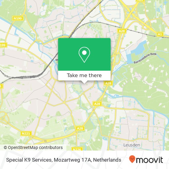 Special K9 Services, Mozartweg 17A kaart