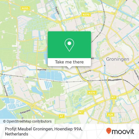 Profijt Meubel Groningen, Hoendiep 99A kaart