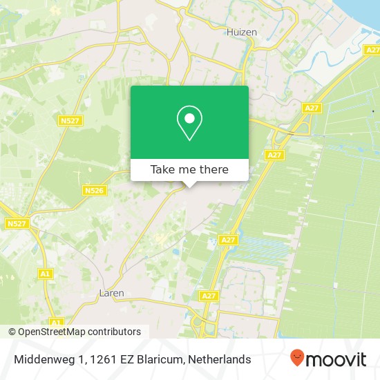 Middenweg 1, 1261 EZ Blaricum kaart