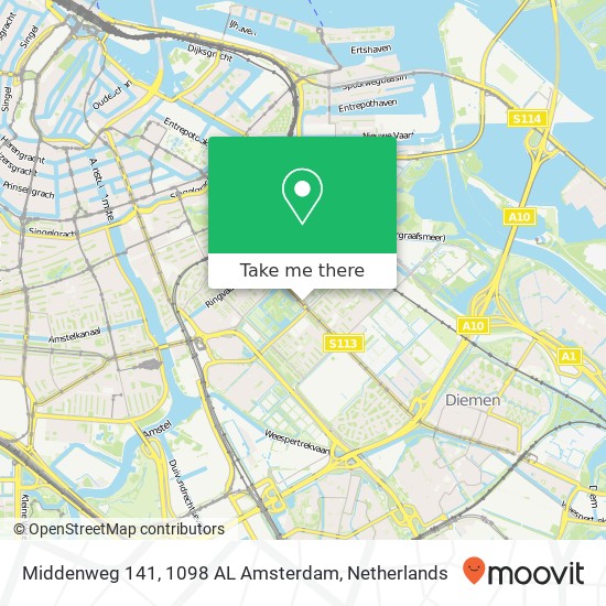 Middenweg 141, 1098 AL Amsterdam kaart