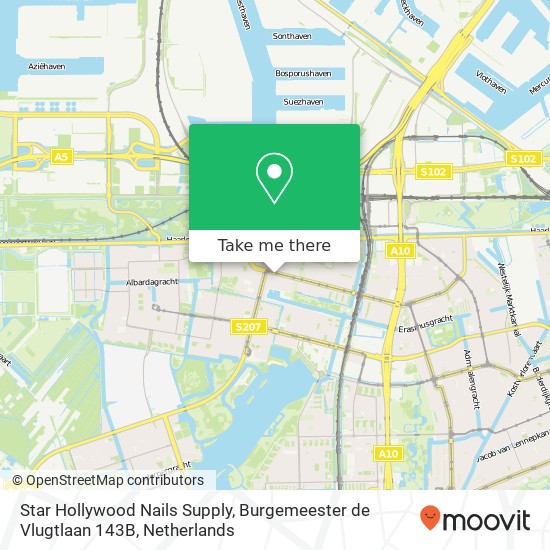 Star Hollywood Nails Supply, Burgemeester de Vlugtlaan 143B kaart