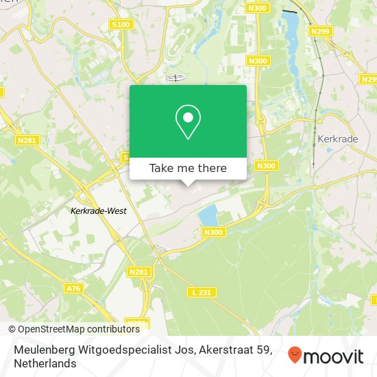 Meulenberg Witgoedspecialist Jos, Akerstraat 59 kaart