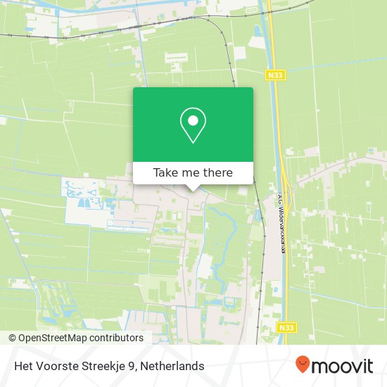 Het Voorste Streekje 9, 9649 GV Muntendam kaart