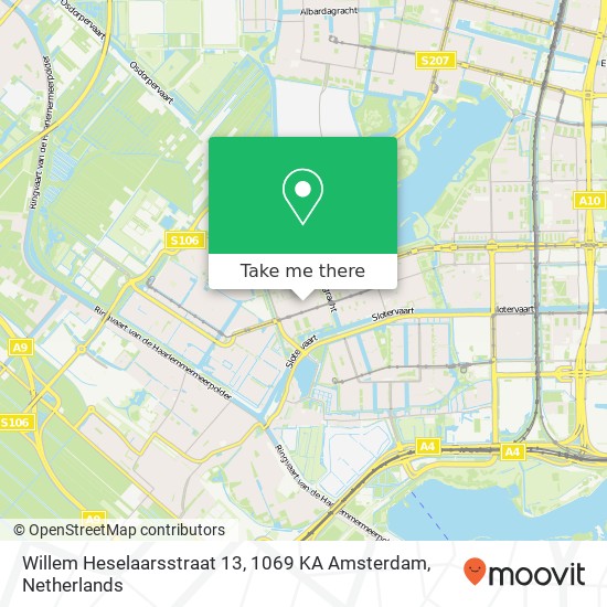 Willem Heselaarsstraat 13, 1069 KA Amsterdam kaart