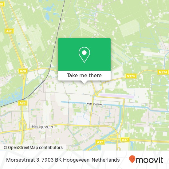 Morsestraat 3, 7903 BK Hoogeveen kaart