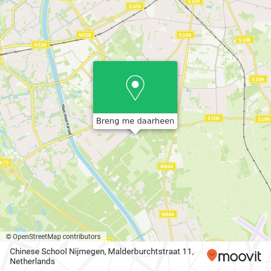 Chinese School Nijmegen, Malderburchtstraat 11 kaart