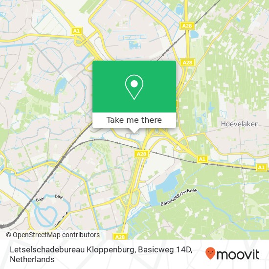 Letselschadebureau Kloppenburg, Basicweg 14D kaart