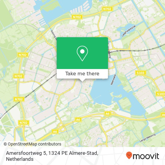 Amersfoortweg 5, 1324 PE Almere-Stad kaart