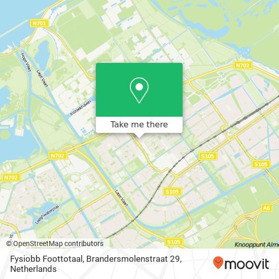 Fysiobb Foottotaal, Brandersmolenstraat 29 kaart