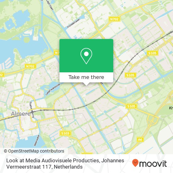 Look at Media Audiovisuele Producties, Johannes Vermeerstraat 117 kaart