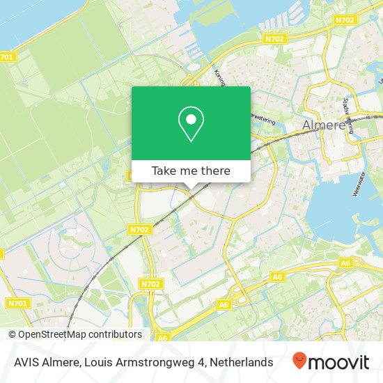 AVIS Almere, Louis Armstrongweg 4 kaart