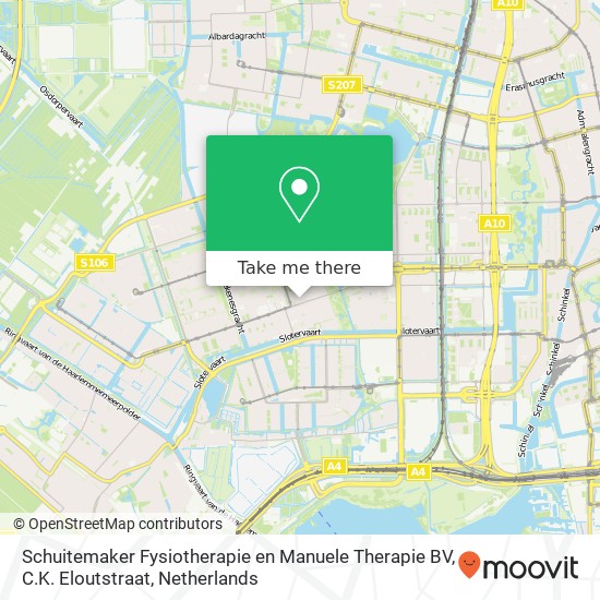 Schuitemaker Fysiotherapie en Manuele Therapie BV, C.K. Eloutstraat kaart