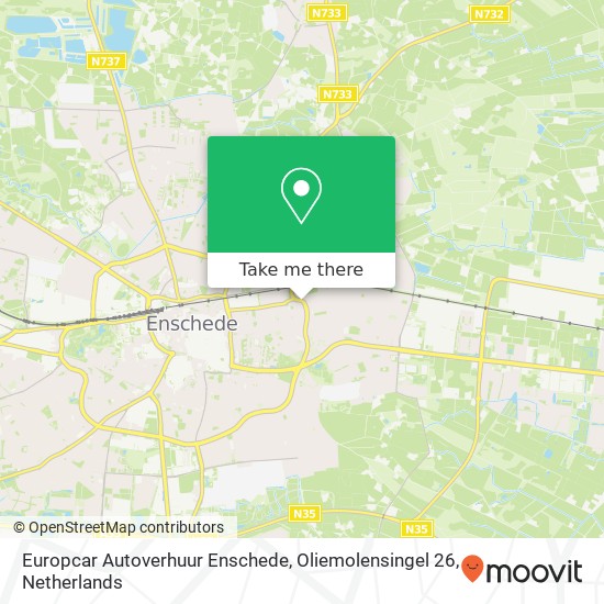 Europcar Autoverhuur Enschede, Oliemolensingel 26 kaart