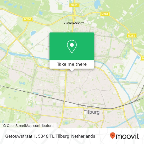 Getouwstraat 1, 5046 TL Tilburg kaart