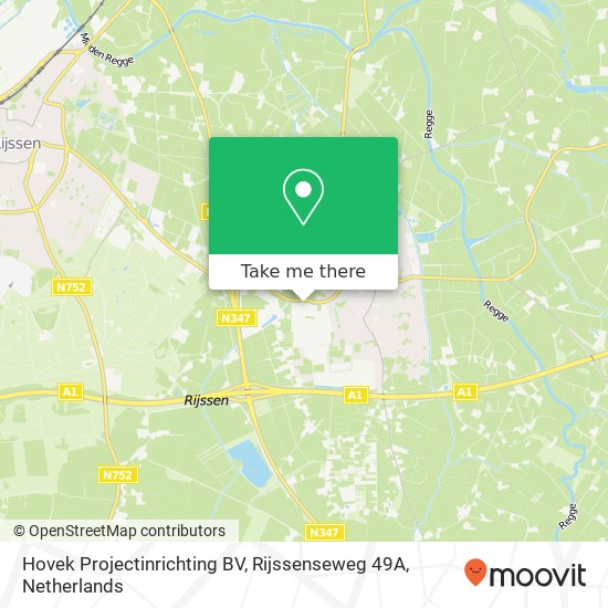 Hovek Projectinrichting BV, Rijssenseweg 49A kaart