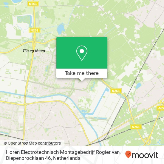 Horen Electrotechnisch Montagebedrijf Rogier van, Diepenbrocklaan 46 kaart