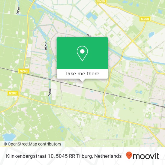 Klinkenbergstraat 10, 5045 RR Tilburg kaart