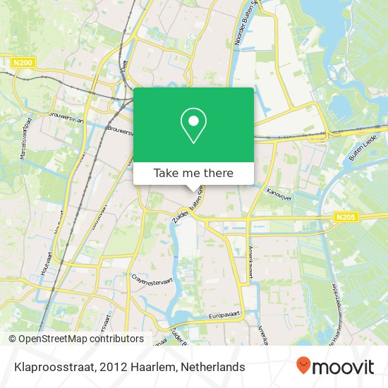 Klaproosstraat, 2012 Haarlem kaart