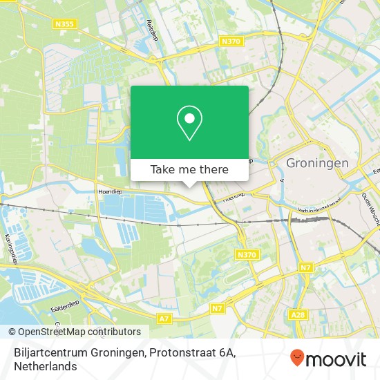 Biljartcentrum Groningen, Protonstraat 6A kaart