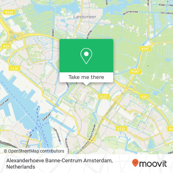 Alexanderhoeve Banne-Centrum Amsterdam, Bezaanjachtplein 295 kaart