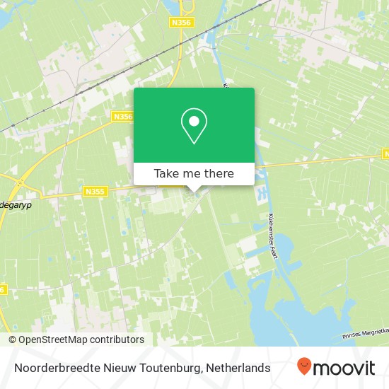 Noorderbreedte Nieuw Toutenburg, Zomerweg 75 kaart