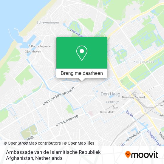 Ambassade van de Islamitische Republiek Afghanistan kaart