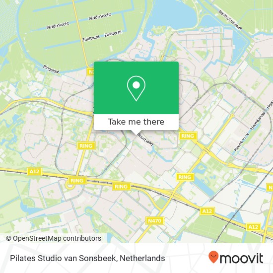 Pilates Studio van Sonsbeek, Leidsewallen 3A kaart