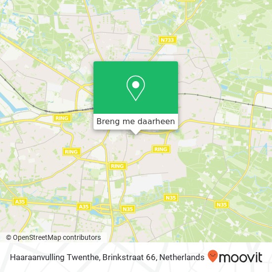 Haaraanvulling Twenthe, Brinkstraat 66 kaart