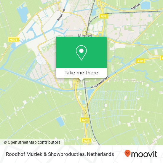 Roodhof Muziek & Showproducties, Noordweg 3 kaart