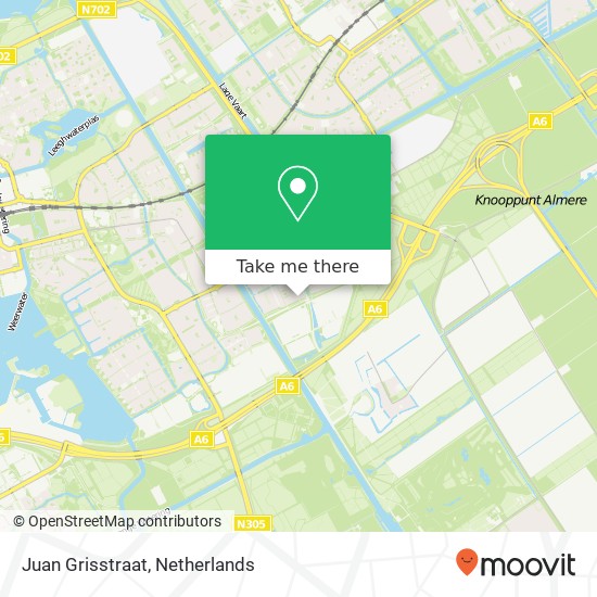 Juan Grisstraat, 1328 SR Almere-Stad kaart