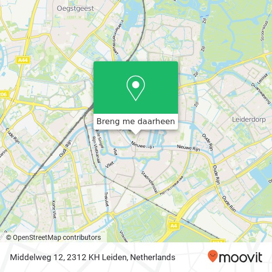 Middelweg 12, 2312 KH Leiden kaart