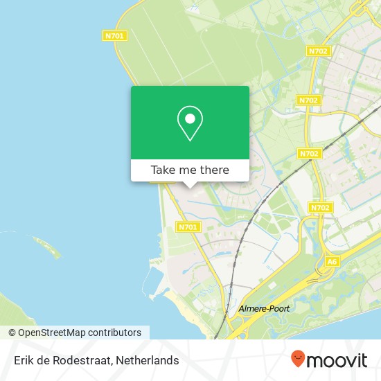 Erik de Rodestraat, 1363 LG Almere-Stad kaart
