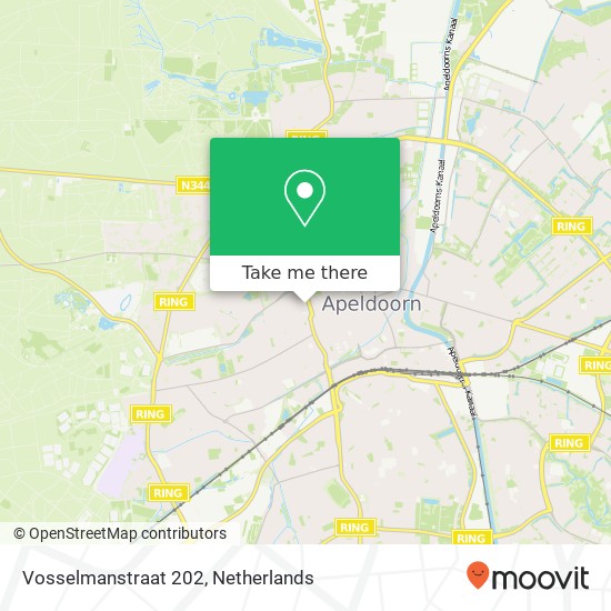 Vosselmanstraat 202, 7311 CL Apeldoorn kaart