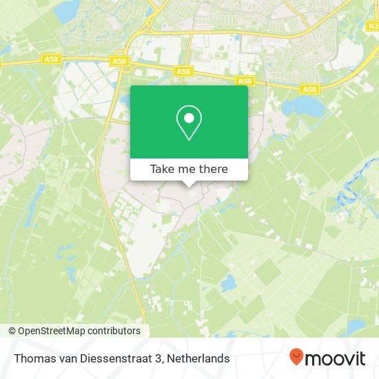 Thomas van Diessenstraat 3, 5051 RJ Goirle kaart