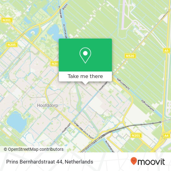 Prins Bernhardstraat 44, 2131 XJ Hoofddorp kaart