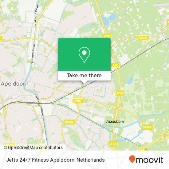 Jetts 24 / 7 Fitness Apeldoorn, Linie kaart