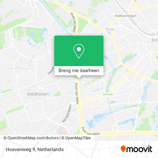 Hoevenweg 9 kaart