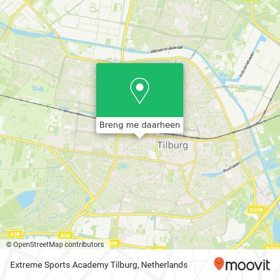 Extreme Sports Academy Tilburg kaart