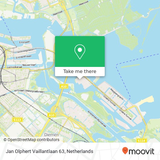 Jan Olphert Vaillantlaan 63, 1086 XZ Amsterdam kaart