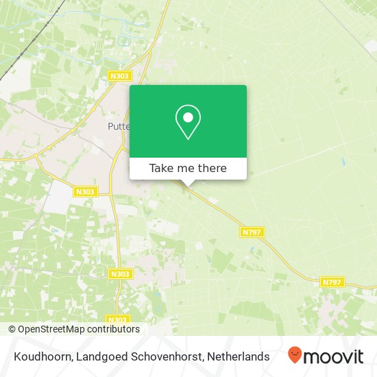 Koudhoorn, Landgoed Schovenhorst kaart