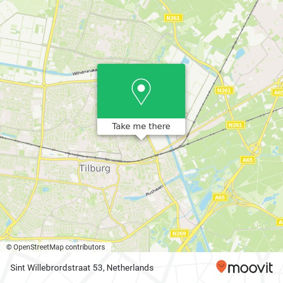 Sint Willebrordstraat 53, 5014 CA Tilburg kaart