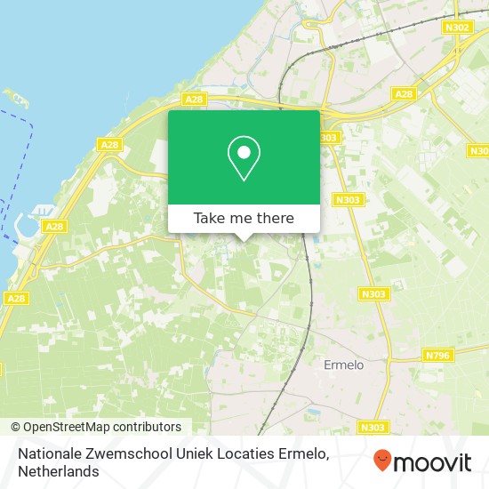 Nationale Zwemschool Uniek Locaties Ermelo, Nieuwekamp kaart