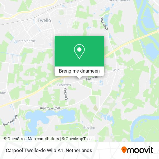 Carpool Twello-de Wilp A1 kaart