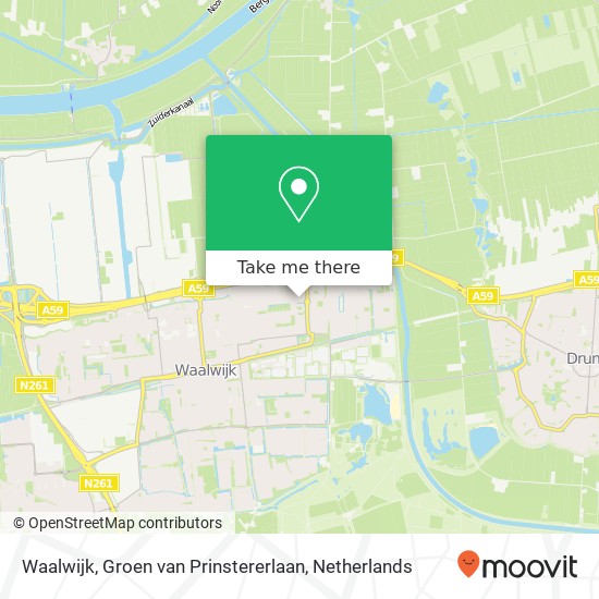 Waalwijk, Groen van Prinstererlaan kaart
