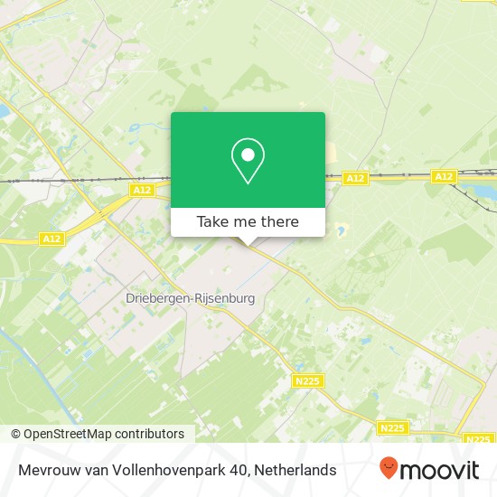 Mevrouw van Vollenhovenpark 40, 3971 CX Driebergen kaart