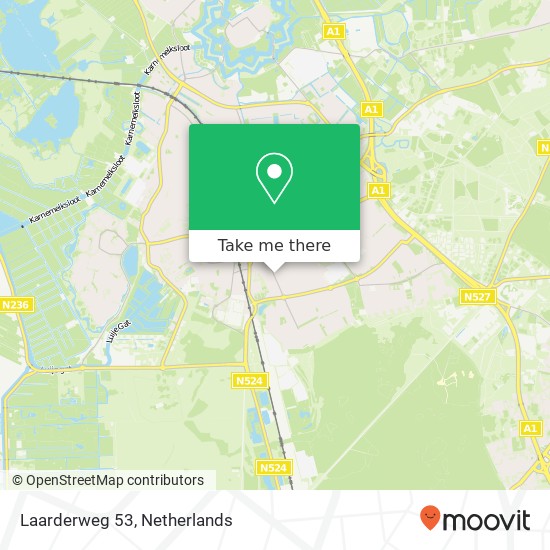 Laarderweg 53, 1402 BD Bussum kaart