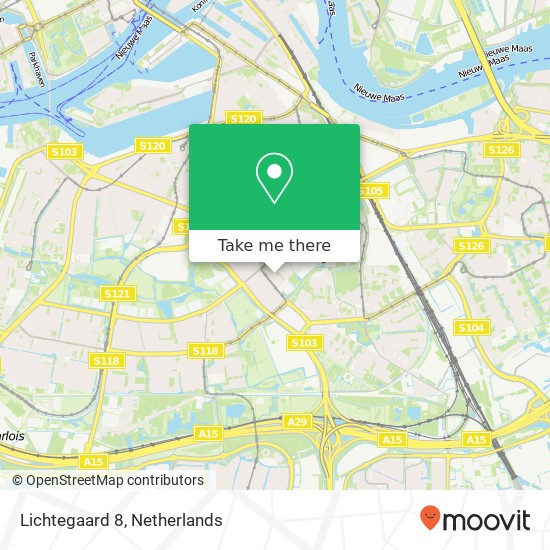 Lichtegaard 8, 3075 SC Rotterdam kaart