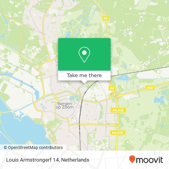 Louis Armstrongerf 14, 4614 XS Bergen op Zoom kaart