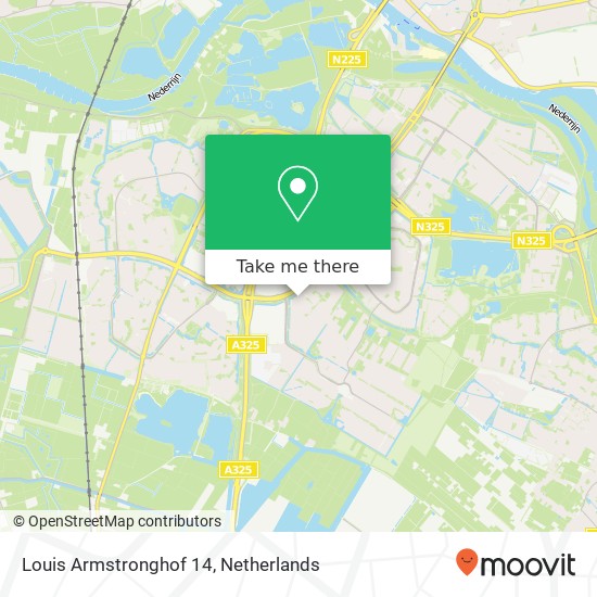 Louis Armstronghof 14, 6836 CB Arnhem kaart
