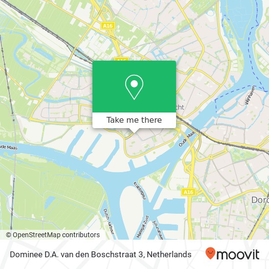 Dominee D.A. van den Boschstraat 3, 3333 BB Zwijndrecht kaart